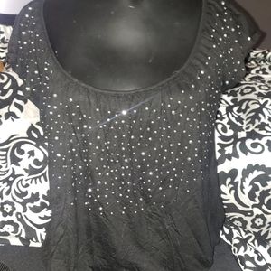 Rhinestone belly blouse